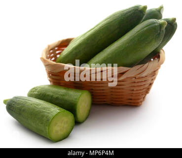 Snack cucumber over white background Stock Photo