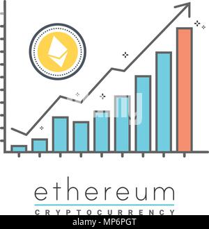 Ethereum trading diagram design vector illustration Stock Vector