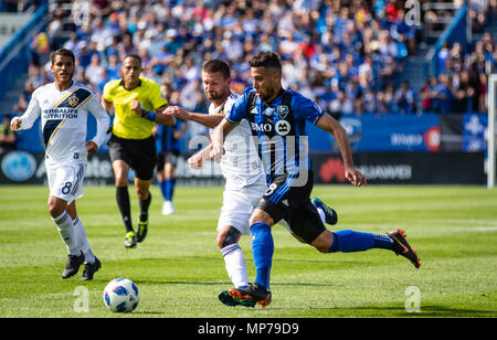 Montreal, Canada. 21 May, 2018. Montreal Impact midfielder Saphir Taïder (8) runs with the ball during the 2018 Major League Soccer regular season match between the Montreal Impact and Los Angeles Galaxy, at Stade Saputo. Credit: Pablo A. Ortiz / Alamy News Live Stock Photo