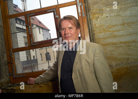 11 May 2018, Czech Republic, Prague: Petr Kroupa standing in the place where the Second Defenestration of Prague took place on 23 May 1618. Photo: Michael Heitmann/dpa Stock Photo