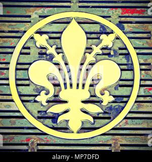 golden lily is a symbol of of Florence City in Italy with vintage effect Stock Photo