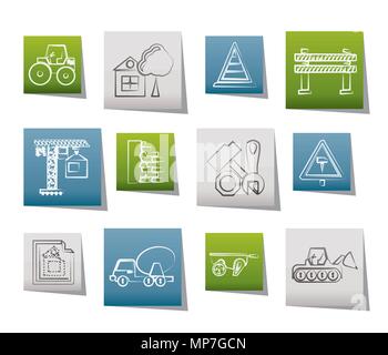 Construction and building Icons - vector icon set Stock Vector