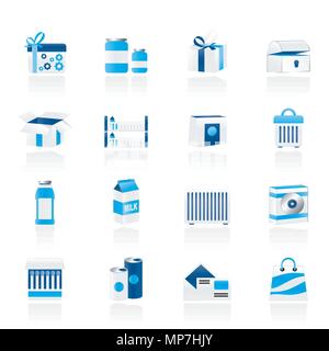 Different kind of package icons - vector icon set Stock Vector