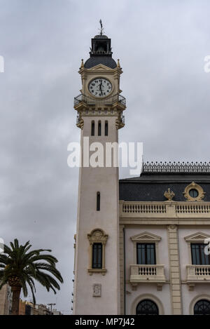 the Clock building in the Port of Valencia The Clock building in the Port of Valencia Stock Photo