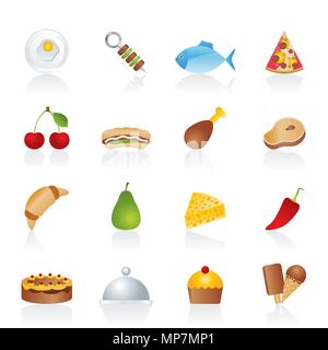 Different kind of food icons - vector icon set Stock Vector