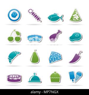 Different kind of food icons - vector icon set Stock Vector