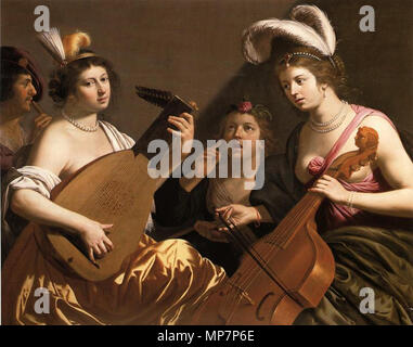 English: The Concert   between 1635 and 1640.   702 Jan van Bijlert - The Concert - WGA02183 Stock Photo