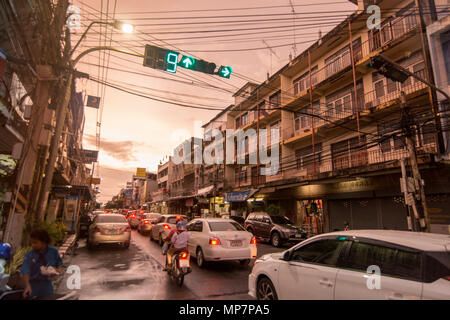 a road corner in the city of Surin in Isan in Thailand. Thailand, Isan, Surin, November, 2017 Stock Photo