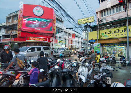 a road corner in the city of Surin in Isan in Thailand. Thailand, Isan, Surin, November, 2017 Stock Photo