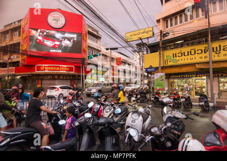 a road corner in the city of Surin in Isan in Thailand. Thailand, Isan, Surin, November, 2017 Stock Photo