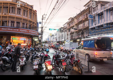 a road corner in the city of Surin in Isan in Thailand. Thailand, Isan, Surin, November, 2017 Stock Photo