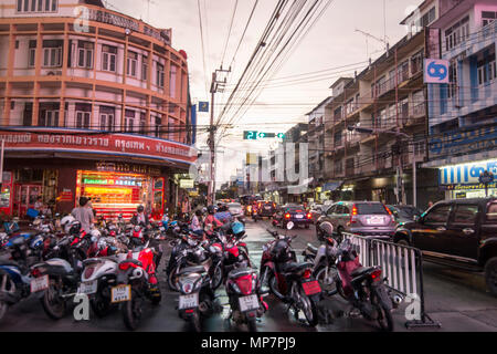 a road corner in the city of Surin in Isan in Thailand. Thailand, Isan, Surin, November, 2017 Stock Photo