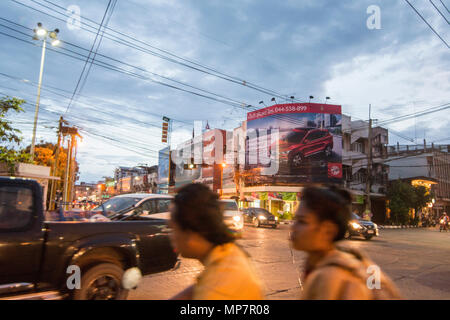 a road corner in the city of Surin in Isan in Thailand. Thailand, Isan, Surin, November, 2017 Stock Photo