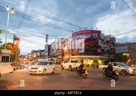 a road corner in the city of Surin in Isan in Thailand. Thailand, Isan, Surin, November, 2017 Stock Photo