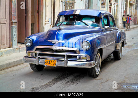 HAVANA-FEBRUARY 4:Classic Oldsmobile on February 4, 2010 in Havana.Before a new law issued on October 2011,cubans could only trade old cars that were  Stock Photo