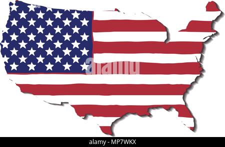 USA Flag in the form of maps of the United States Stock Vector