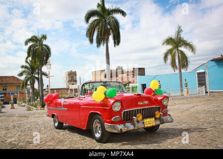 TRINIDAD-JANUARY 14:Classic Chevrolet on January 14,2010 in Trinidad, Cuba.Before a new law issued on October 2011,cubans could only trade old cars th Stock Photo