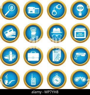 Spy icons set, simple style Stock Vector