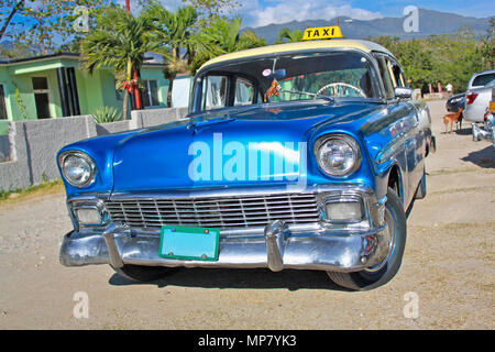 TRINIDAD-JANUARY 14:Classic Chevrolet on January 14,2010 in Trinidad, Cuba.Before a new law issued on October 2011,cubans could only trade old cars th Stock Photo