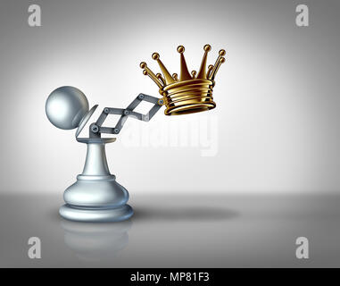Business leadership and power with confidence concept as a success strategy idea as a 3D illustration. Stock Photo