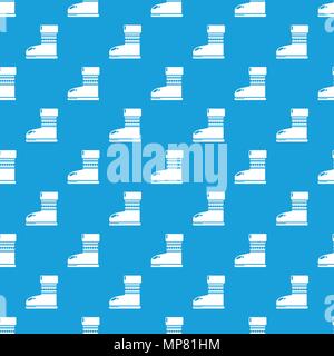 Ugg boots pattern vector seamless blue Stock Vector