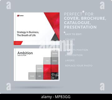 Material design style presentation template with colourful rectangles ...