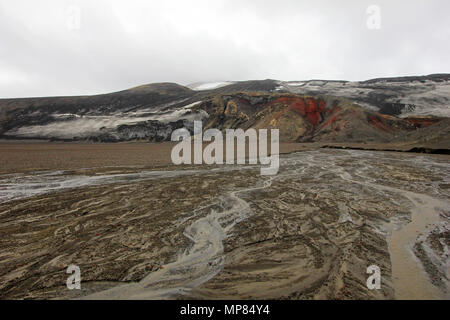 Aerial view of the mountains at Deception Island, Antarctica Stock Photo