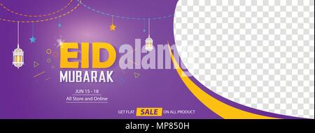 Eid Mubarak eid sale banner cover concept template design Stock Vector