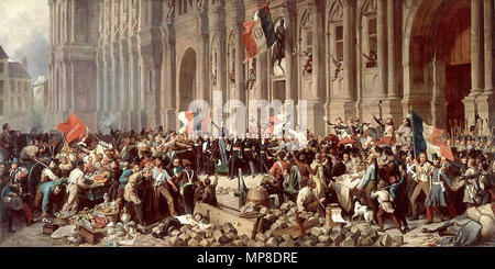 Français : Lamartine devant l'Hôtel de Ville de Paris le 25