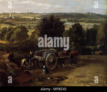 John Constable - Valley Scene with Trees Stock Photo - Alamy