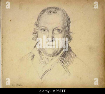 . English: John Flaxman - Portrait of William Blake - Black Chalk (cropped, contrast increased) . 12 June 2013, 07:01:19.   John Linnell  (1792–1882)      Description British landscape painter and engraver  Date of birth/death 16 June 1792 21 January 1882  Location of birth/death London Redhill (Surrey)  Work location London  Authority control  : Q250732 VIAF: 66740555 ISNI: 0000 0000 6663 6723 ULAN: 500009669 LCCN: n50050808 NLA: 35307442 WorldCat 732 John Flaxman - Portrait of William Blake - Black Chalk Stock Photo