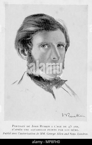 English John Ruskin autoportrait grayscale. Fran ais John