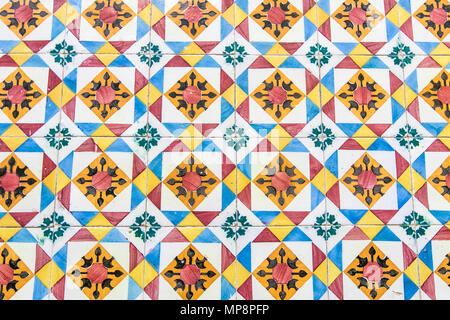 Traditional Portugese colorful tiles. Stock Photo
