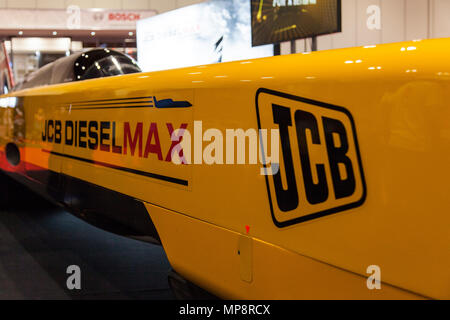 LONDON, UK - MAY 18th 2018: JCB Dieselmax, the worlds fastest diesel vehicle at the confused.com London motor show at the excel convention centre. Stock Photo