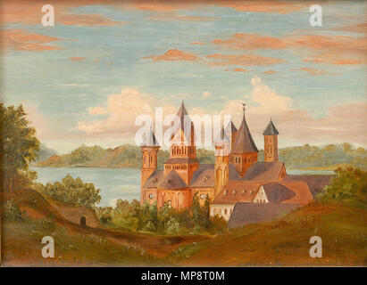 .  Deutsch: Kloster Laach English: Maria Laach Abbey . before 1800.   769 Kloster Laach cropped Stock Photo