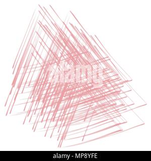 red watercolor triangle lines messy scribble pattern,  vector illustration Stock Vector