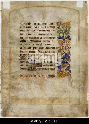 799 Leaf from the Hours of Étienne Chevalier - verso of a miniature - Metropolitan Museum Stock Photo