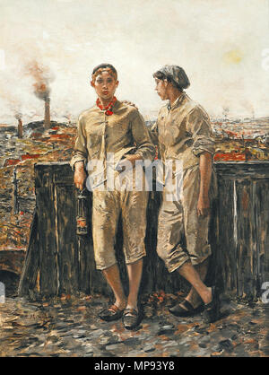 Français : Les hiercheuses . circa 1885/90. Constantin