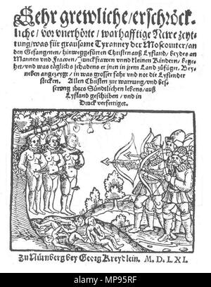 Russian atrocities in Livonia in 1578. From Johann Jakob Wick's Stock ...