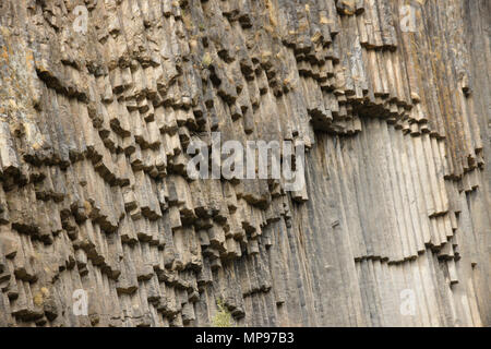 Geological formation of octagonal basalt columns in Garni Gorge called the Symphony of Stones, Garni, Armenia Stock Photo