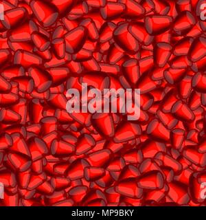 Seamless pattern of pomegranate. Pomegranate seeds of ruby color. Suitable for pomegranate juice Stock Vector