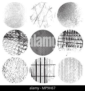 Circular Textures Set Stock Vector