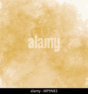golden yellow watercolor cloudscape marble surface background pattern, watercolor vector illustration Stock Vector