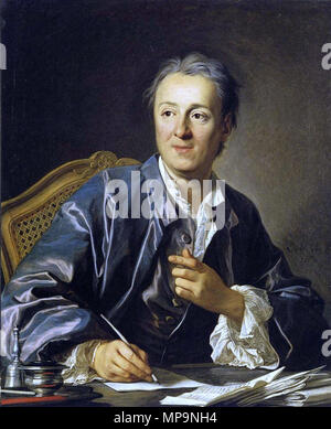 .   825 Louis-Michel van Loo - Portrait of Denis Diderot - WGA13440 Stock Photo