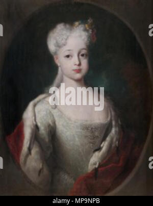 .  English: Portrait of Luise von Anhalt-Dessau (1709-1732), princess of Anhalt-Bernburg . circa 1720.   826 Louise of Anhalt-Dessau, princess of Anhalt-Bernburg Stock Photo