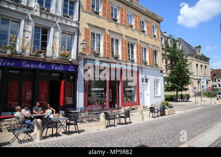 Rive Gauche Cafe, Troyes, Aube, Champagne, France Stock Photo