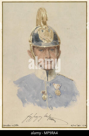 German: Erzherzog Carl Franz Joseph. Porträt des Thronfolgers als Rittmeister im 7. Dragoner-Regiment (aus der Zeit seiner Stationierung in Brandeis a. Elbe) . 1912.   Ludwig Koch  (1866–1934)     Alternative names Ludwig Koch II; Ludwig II Koch; koch ludwig; ludwig koch; l. koch; koch l.  Description Austrian painter, sculptor and illustrator  Date of birth/death 13 December 1866 26 November 1934  Location of birth/death Vienna Vienna  Authority control  : Q94666 VIAF: 8487190 ISNI: 0000 0000 7329 8515 ULAN: 500009161 LCCN: nr2005004582 GND: 130210528 WorldCat 832 Ludwig Koch Erzherzog Carl F Stock Photo