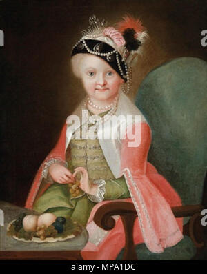 .  English: Portrait of Maria Josepha of Austria (1699-1757) in Hungarian costume . circa 1710.   857 Maria Josepha of Austria as a child in Hungarian costume Stock Photo