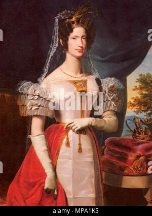 .  English: Portrait of Maria Theresa of Austria (1801–1855), queen of Sardinia and wife of Charles Albert . 19th century.   858 Maria Teresa d'Asburgo-Toscana Stock Photo