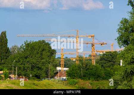 Photography of Large industrial crane in the shipyard on the Danube river Stock Photo